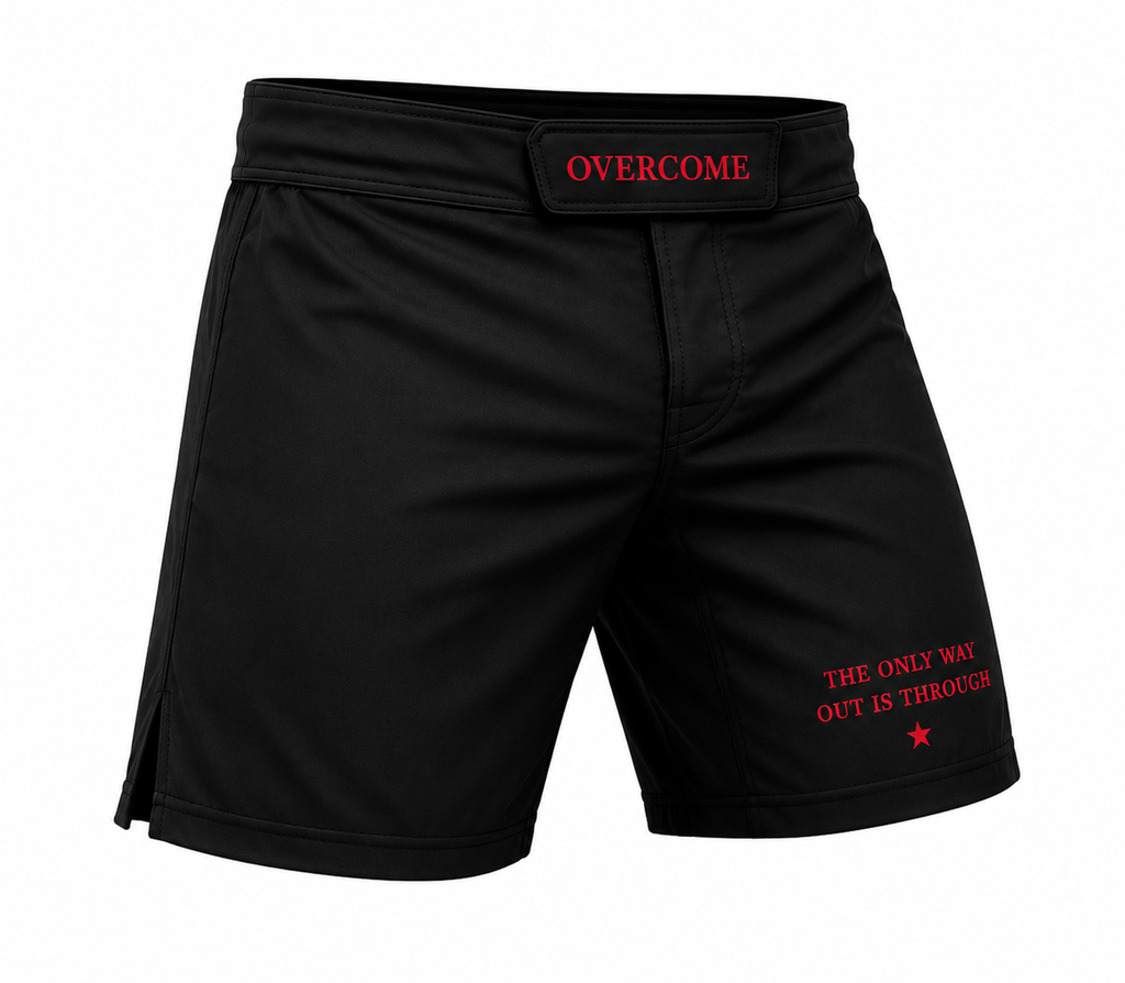 Overcome Signature BJJ No-Gi Shorts - Black & Red
